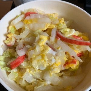 ヘルシー☆白菜とカニカマの卵とじ丼